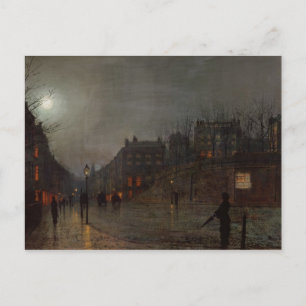 Postal John Atkinson Grimshaw   Volver a casa en Dusk, 18