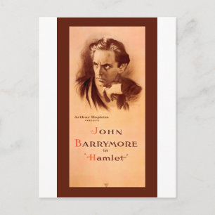 Postal John Barrymore En Hamlet Broadway 1922