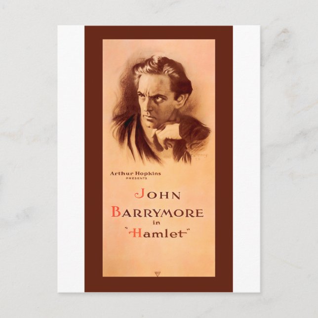 Postal John Barrymore En Hamlet Broadway 1922 (Anverso)