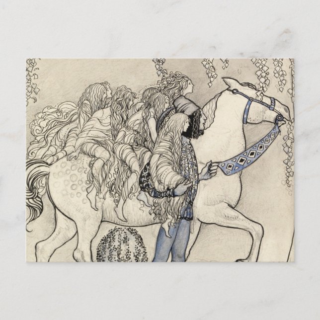 Postal John Bauer - El caballo que llevó al bit (Anverso)