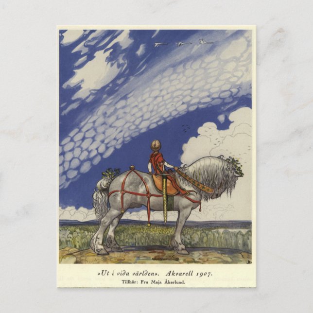 Postal John Bauer - En el ancho ancho mundo (Anverso)