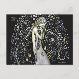 Postal John Bauer Flora 1915 estilo Art Nouveau CC1147