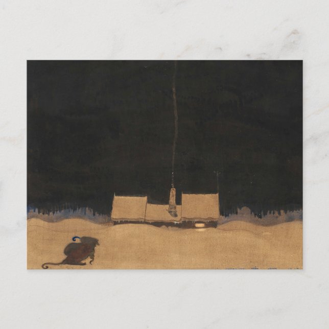 Postal John Bauer-La cabaña a los pies de la montaña (Anverso)