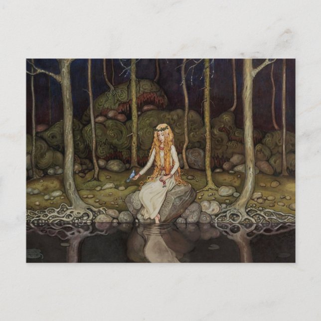 Postal John Bauer La Princesa en el Bosque (Anverso)