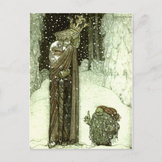 Postal John Bauer La Princesa y el Troll