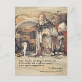 Postal John Bauer Troll pareja Princess baby Changelings