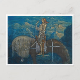 Postal John Bauer Un caballero de Entre Gnomes