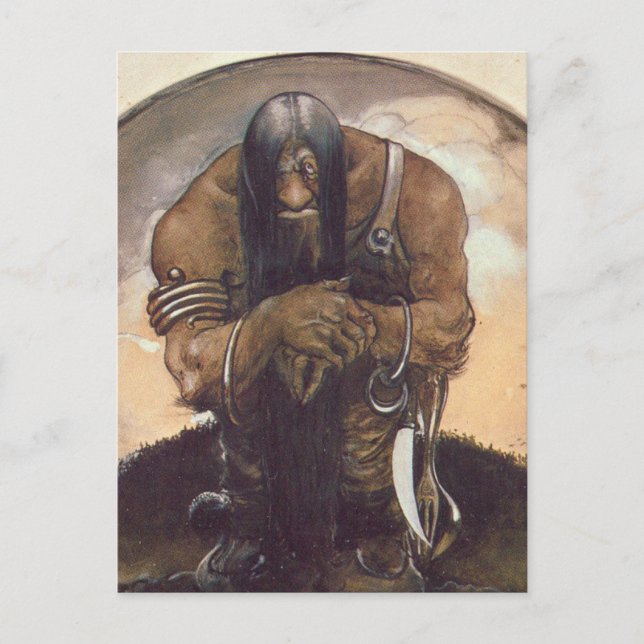 Postal John Bauer - Un viejo troll de montaña (Anverso)
