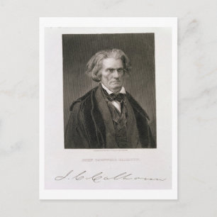 Postal John Caldwell Calhoun, grabado por Henry Bryan Hal