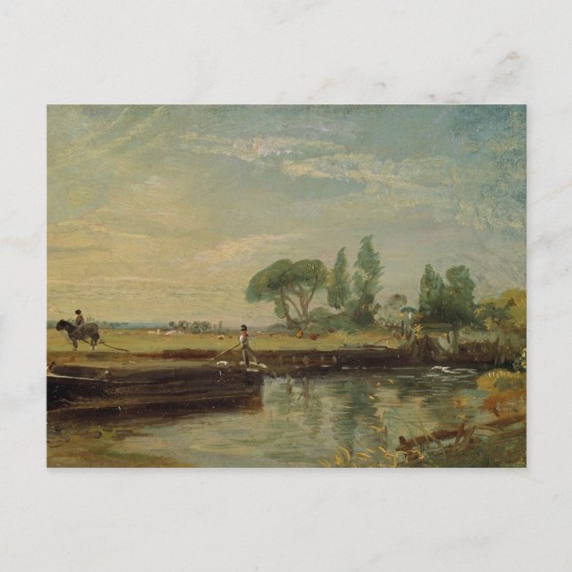 Postal John Constable | A Barge por debajo de Flatford Lo (Anverso)