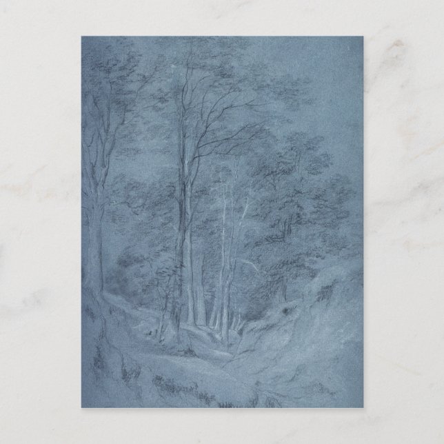 Postal John Constable | Estudio de cenizas y otros árbole (Anverso)