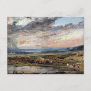 Postal John Constable Hampstead Heath, con Pond y Bath