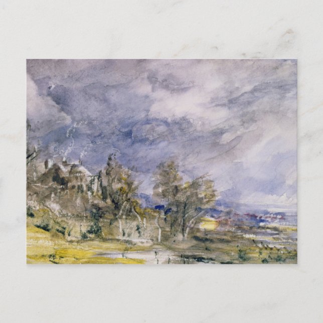 Postal John Constable | Hampstead Heath de cerca de Well  (Anverso)