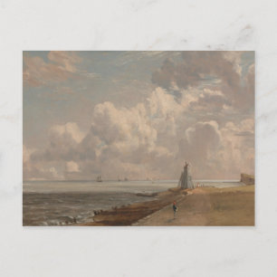 Postal John Constable - Harwich - El faro bajo
