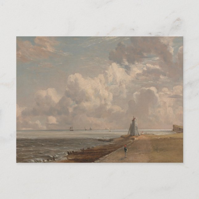 Postal John Constable - Harwich - El faro bajo (Anverso)