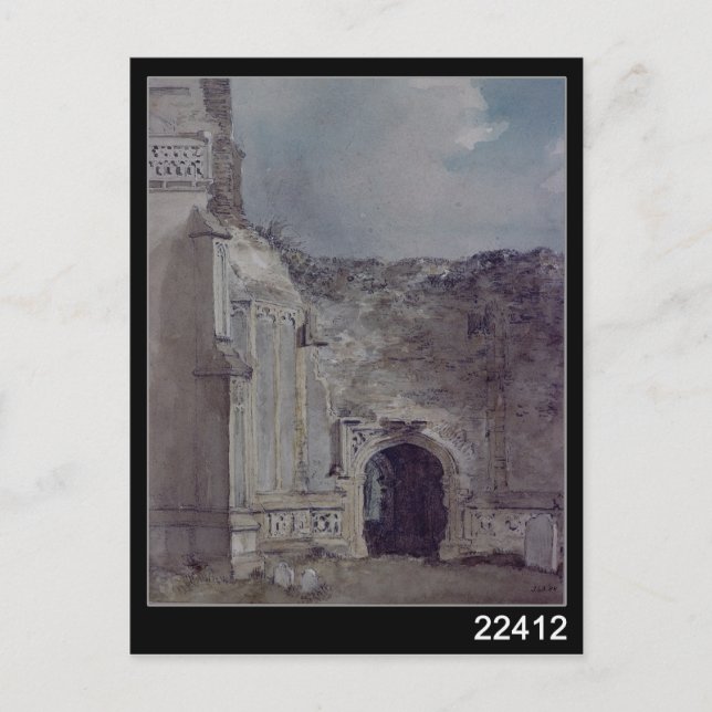 Postal John Constable | Iglesia de Bergholt Oriental (Anverso)