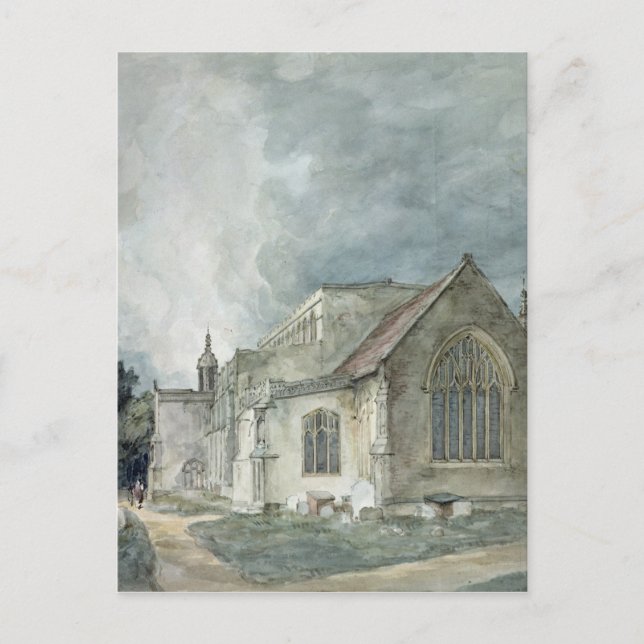 Postal John Constable | Iglesia de Bergholt Oriental, c.1 (Anverso)