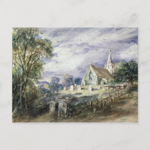 Postal John Constable   Iglesia de Stoke Poges