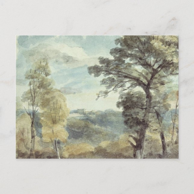 Postal John Constable | Paisaje con árboles y una distanc (Anverso)