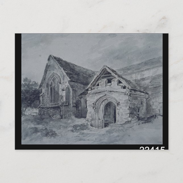 Postal John Constable | Porche y Transept de una iglesia, (Anverso)