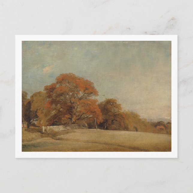 Postal John Constable | Un paisaje otoñal en East Ber (Anverso)