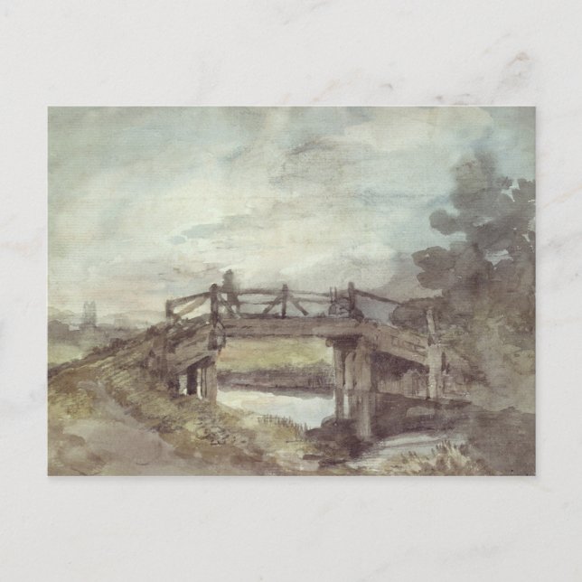 Postal John Constable | Un puente sobre el Stour (Anverso)