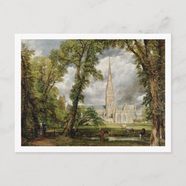 Postal John Constable | Vista de la Catedral de Salisbury (Anverso)