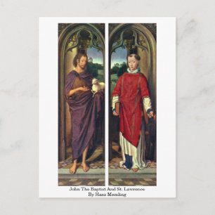 Postal John El Bautista Y San Lorenzo Por Hans Memling