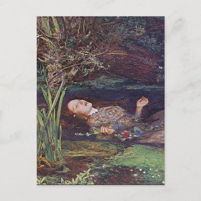 Postal John Everett Millais Ophelia (Anverso)