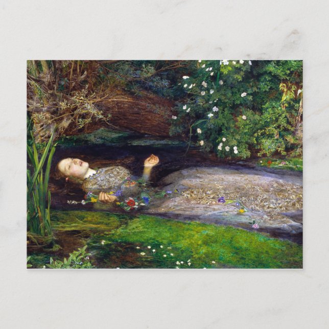 Postal John Everett Millais Ophelia (Anverso)