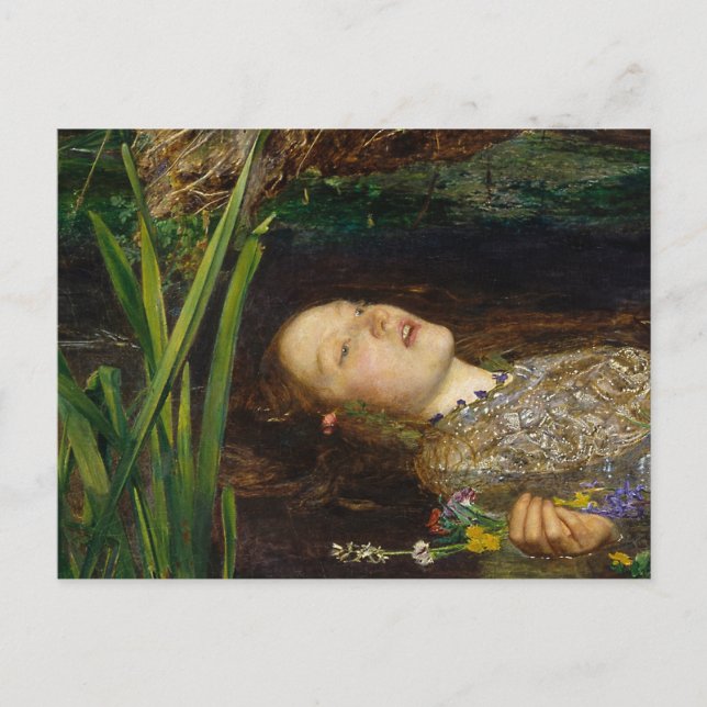 Postal John Everett Millais - Ophelia (Anverso)
