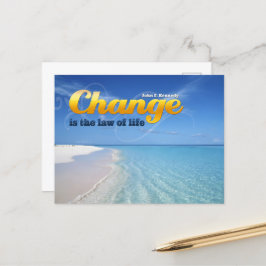 Postal John F. Kennedy Cita Inspiradora "Cambio"