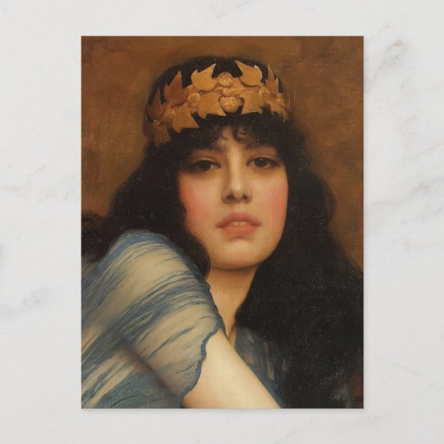 Postal John Godward - Jefe de un Chica (Anverso)