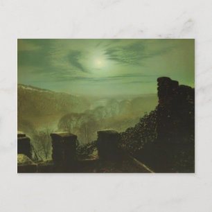 Postal John Grimshaw - Luna llena detrás de la nube Cirru