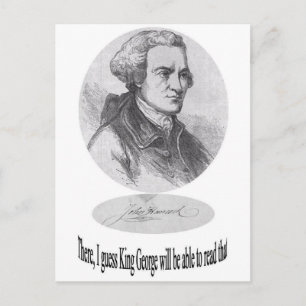 Postal John Hancock, firma y cotización