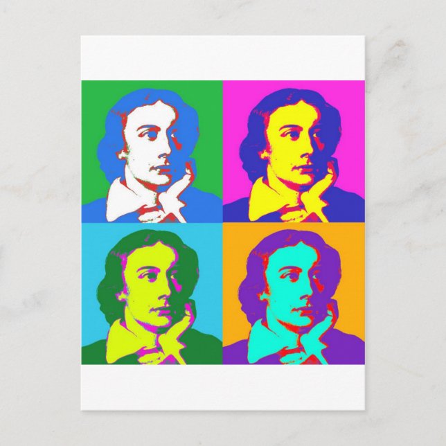 Postal John Keats Pop Art (Anverso)