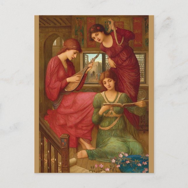Postal John Melhuish Strudwick en los días dorados CC1049 (Anverso)