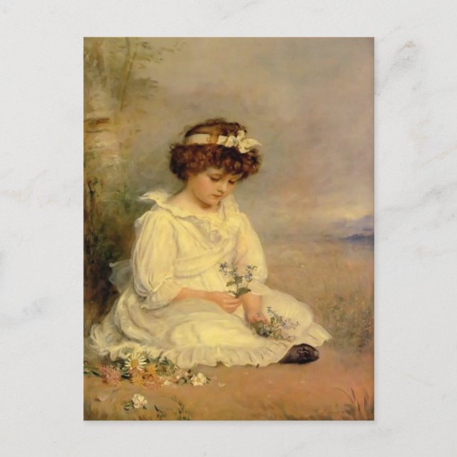 Postal John Millais - El azul oscuro de Little Speedwell (Anverso)