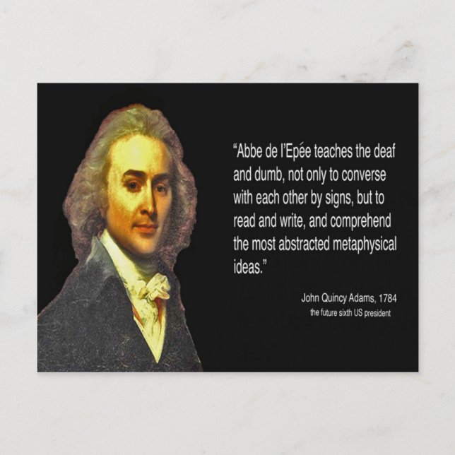 Postal John Q. Adams visitó la escuela de sordos en París (Anverso)