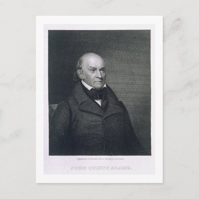 Postal John Quincy Adams, grabado por John Wesley Paradis (Anverso)