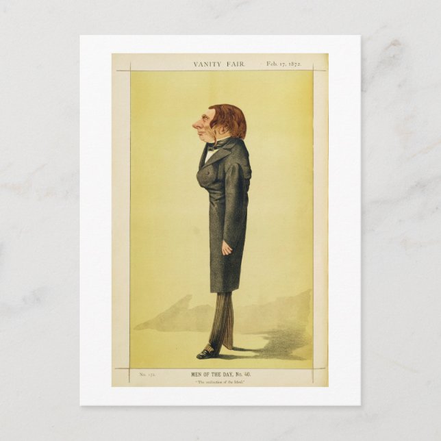 Postal John Ruskin (1819-1900), caricatura de Cecioni par (Anverso)