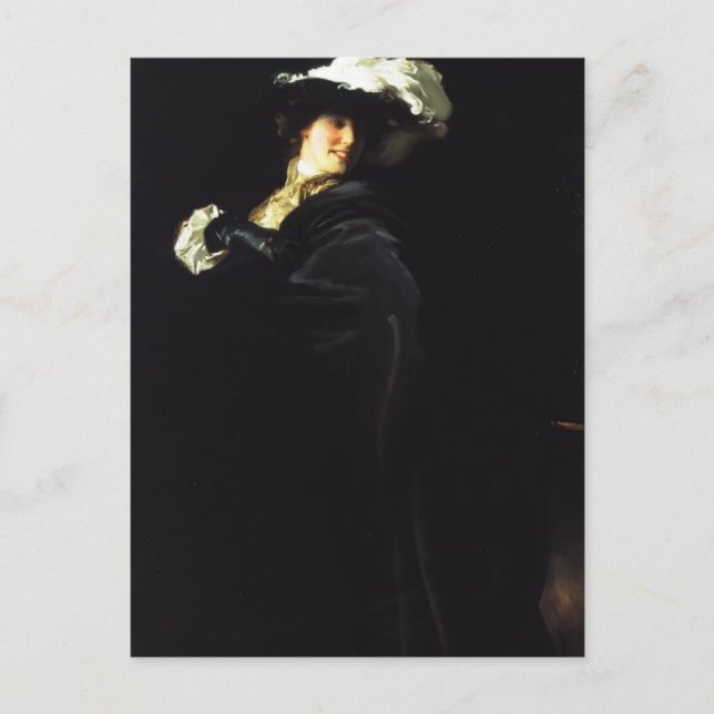 Postal John Sargent- A Vele Gonfie (Anverso)