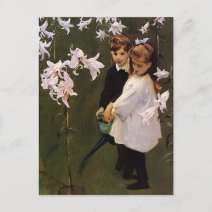 Postal John Sargent- Estudio de los jardines de los niños