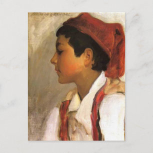 Postal John Sargent - Jefe de un niño napolitano en perfi