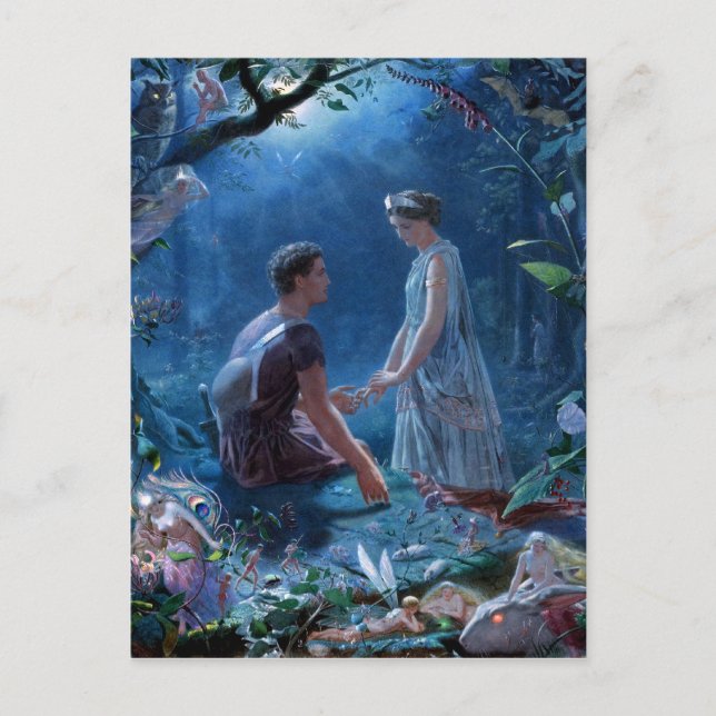 Postal John Simmons: El sueño de una noche de verano (Anverso)