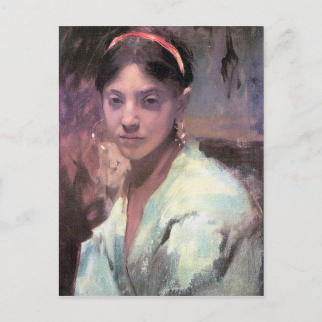Postal John Singer Sargent - jefe de un Chica de Capri (Anverso)