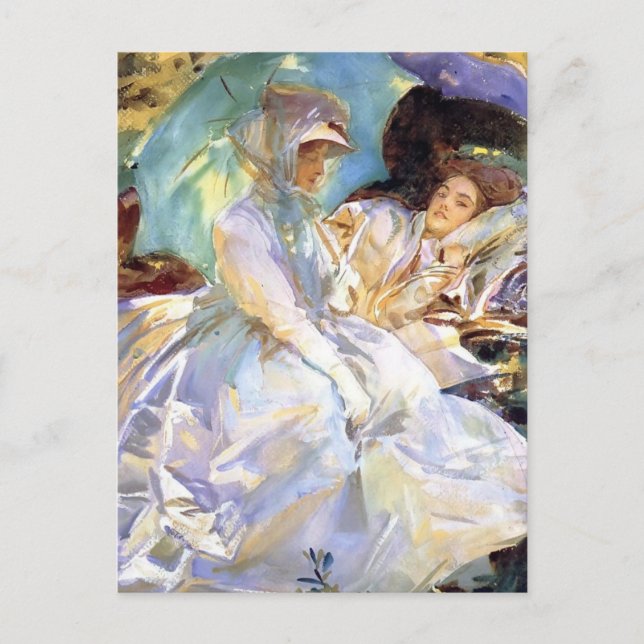 Postal John Singer Sargent - Pase simple. Lectura (Anverso)