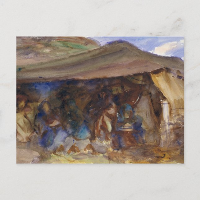 Postal John Singer Sargent - Tienda beduina (Anverso)