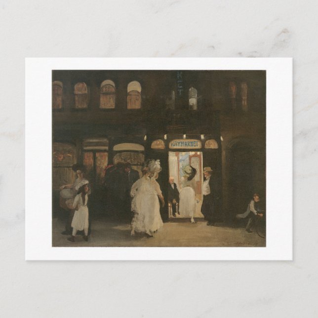 Postal John Sloan, The Haymarket, Sexta Avenida (Anverso)