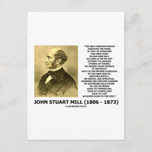 Postal John Stuart Mill Freedom sigue su propio camino